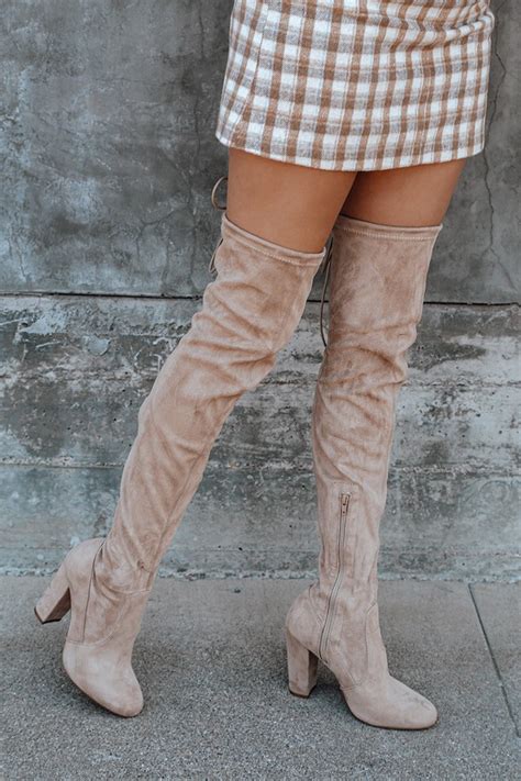 nude suede boots